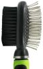 Pet Life Flex Series 2-in-1 Dual-Sided Pin and Bristle Grooming Pet Brush - Green