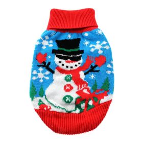 Dog Cable Knit 100% Cotton Sweater Ugly Snowman (size: 2X-Large)